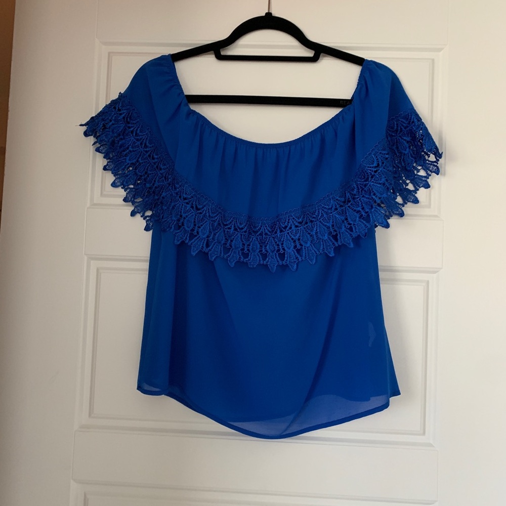 Royal Blue Off the shoulder top.